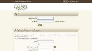 
                            7. Sign In - Quilter's World Customer Care Portal