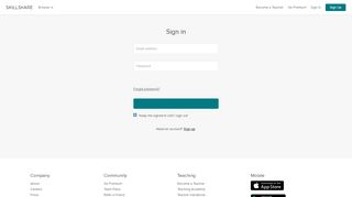 
                            8. Sign In - Skillshare