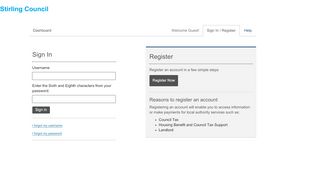 
                            5. Sign In - Stirling Council