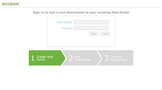 
                            4. Sign in to add a new thermostat to your existing Web ... - Ecobee