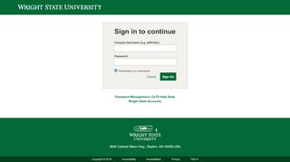 
                            1. Sign in to continue - Wright State University