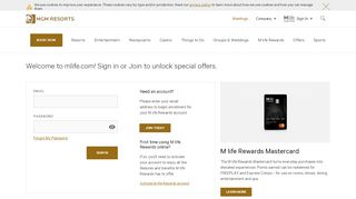 
                            2. Sign In to M life Rewards - MGM Resorts