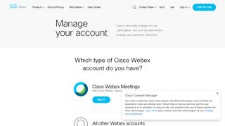 
                            1. Sign in to manage your Webex account