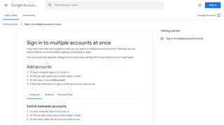 
                            1. Sign in to multiple accounts at once - Computer - Google …