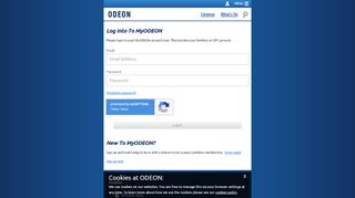 
                            2. Sign in to MyODEON - ODEON Cinemas