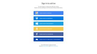 
                            6. Sign in to odrive - Sync all cloud storage in one place