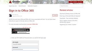 
                            8. Sign in to Office 365 – support.apu.edu