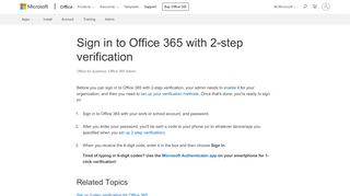 
                            3. Sign in to Office 365 with 2-step verification - Office 365