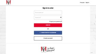 
                            6. Sign in to order - kfc.ca