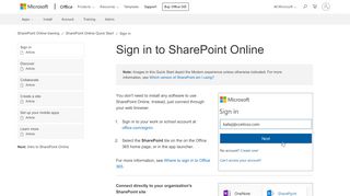
                            6. Sign in to SharePoint Online - SharePoint - support.office.com