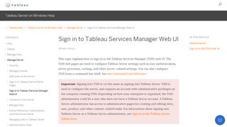 
                            1. Sign in to Tableau Services Manager Web UI - Tableau