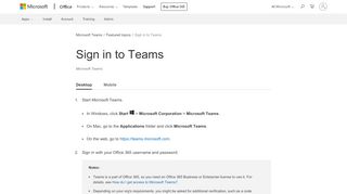 
                            10. Sign in to Teams - Office Support