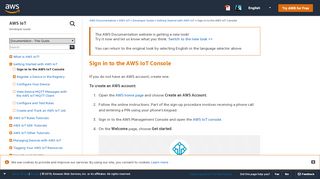 
                            8. Sign in to the AWS IoT Console - AWS IoT