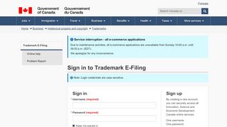 
                            9. Sign in to Trademark E-Filing - Trademark E-Filing - Canadian ...