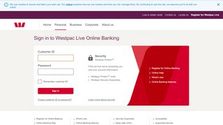 
                            6. Sign in to Westpac Live Online Banking