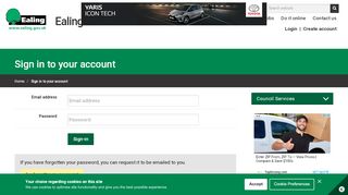 
                            5. Sign in to your account | Ealing Council
