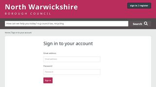 
                            2. Sign in to your account - North Warwickshire Borough Council