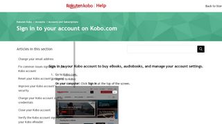 
                            2. Sign in to your account on Kobo.com – Rakuten Kobo