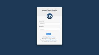 
                            6. Sign-in to your account - QuantStart - Login