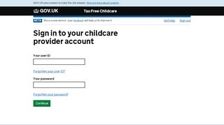 
                            7. Sign in to your childcare provider account - gov.uk