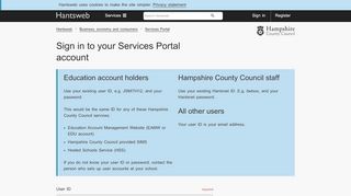 
                            9. Sign in to your Services Portal account | Hantsweb