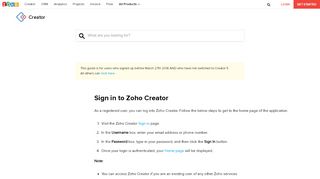 
                            4. Sign in to your Zoho Creator account