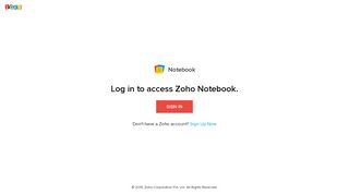 
                            1. Sign in to your Zoho Notebook account