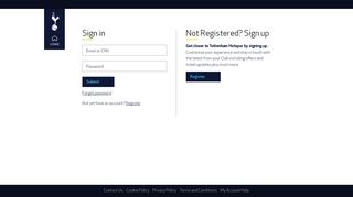 
                            2. Sign In - Tottenham Hotspur