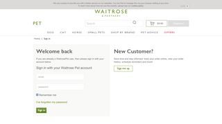 
                            3. Sign in | Waitrose Pet