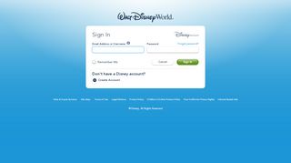 
                            3. Sign In | Walt Disney World Resort