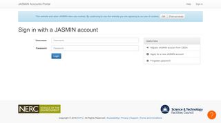 
                            3. Sign in with a JASMIN account | JASMIN Accounts Portal