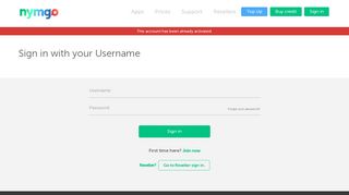 
                            5. Sign in with your Username - Nymgo | Cheap …