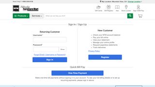 
                            2. Sign In/Bill Pay - | Nebraska Furniture Mart