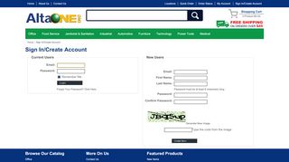 
                            5. Sign In/Create Account - Alta One Inc