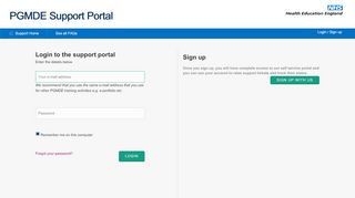 
                            1. Sign into : HEE-NHS - PGMDE Support Portal