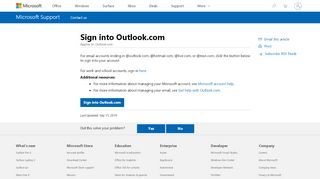 
                            2. Sign into Outlook.com - Microsoft Support