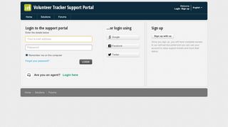 
                            3. Sign into : Volunteer Tracker Support Portal - App-Garden