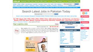 
                            5. Sign Logistics Jobs in Lahore 2019 Pakistan - jobz.pk