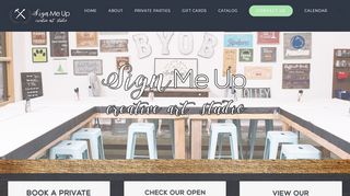 
                            9. Sign Me Up Art Studio – DIY Create & Sip Woodworking Studio