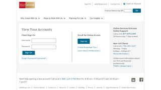 
                            1. Sign on to View Your Wells Fargo Advisors Accounts