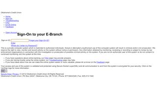 
                            1. Sign-On to your E-Branch - secure-oecu.org