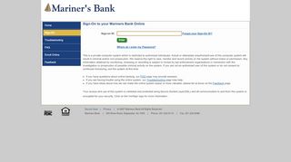 
                            1. Sign-On to your Mariners Bank Online