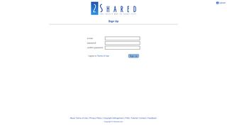 
                            2. Sign up - 2shared.com - free file sharing and storage