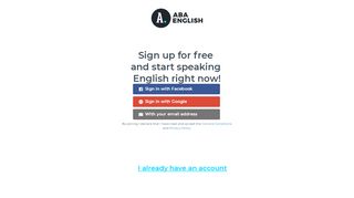 
                            2. Sign up - ABA English