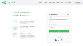 
                            2. Sign up | AirDroid