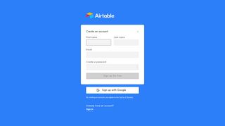 
                            4. Sign up - Airtable