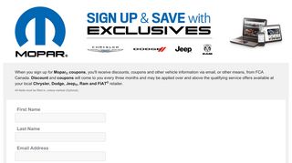 
                            1. SIGN UP and SAVE with MOPAR - FCA North America