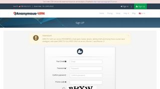 
                            2. Sign UP – Anonymous VPN