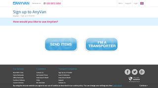 
                            4. Sign up | AnyVan – The Delivery Auction Site - AnyVan.com