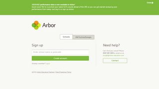 
                            1. Sign up | Arbor